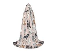 OXbnmm Oodles Of Poodles Cape à capuche pour adolescent Petit costume de sorcière vampire sorcier bal masqué scène