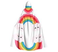 OXbnmm Petite cape de magicien arc-en-ciel pour adulte, pour festival, Halloween, cosplay, cape de larp