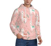 OXbnmm Pink Camel Cactus Sweat à capuche pour homme doublé en polaire chaude avec poche kangourou réglable, Noir , XXL