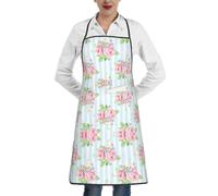 OXbnmm Tabliers de cuisine unisexes avec poche pour adultes - Imprimé roses de jardin - Tabliers d'art imperméables pour peinture céramique, pâtisserie, barbecue
