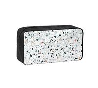OXbnmm Terrazzo Trousse à crayons en polyester avec fermeture éclair lisse pour étudiants et enseignants Motif marbre pastel