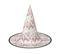 OXbnmm The Paris Tower And A Bicycle Printing Lot de 2 chapeaux de sorcière Halloween pour jeu de rôle 33 cm de haut Chapeau de boules masquées pour femme