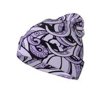 OXbnmm The Sea Witch Bonnet tricoté unisexe en tricot chaud à rayures tendance pour homme et femme Noir