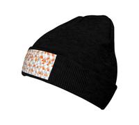 OXbnmm Triangles motifs imprimés hiver tendance bonnet souple bonnet tricoté élastique chaud pour plein air voyage pêche chapeaux, Noir , Taille unique
