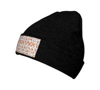 OXbnmm Triangles motifs imprimés hiver tendance bonnet souple bonnet tricoté élastique chaud pour plein air voyage pêche chapeaux, Noir , Taille unique