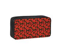 OXbnmm Trousse à crayons imprimée de coquelicots - Sac de rangement spacieux - Fermeture éclair lisse - En polyester - Pour étudiants et enseignants