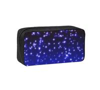 OXbnmm Trousse à crayons imprimée étoiles lumineuses - Sac de rangement spacieux en polyester lisse avec fermeture éclair pour étudiants et enseignants