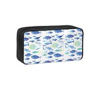 OXbnmm Trousse à crayons imprimée Ocean Life - Sac de rangement spacieux - Fermeture éclair lisse - En polyester - Pour étudiants et enseignants