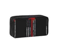 OXbnmm Trousse à crayons spacieuse avec fermeture éclair en polyester pour étudiants et enseignants Motif hache de pompier Rouge