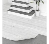 Oxdigi Revêtement de sol en PVC autocollant 3 m² - Aspect bois - Pour porte d'entrée, salon, cuisine, balcon, salle de rangement - Découpable - 0,6 x 5 m - Blanc