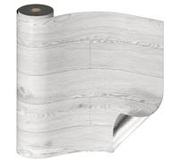 Oxdigi Revêtement de sol en PVC autocollant 6m², carreaux de sol en vinyle imitation bois, autocollants de sol épaississants pour porte d’entrée, salon, cuisine, vinyle découpable DIY 60x1000 cm Gris