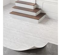 Oxdigi - Revêtement de sol en PVC vinyle autocollant - 6 m² - Aspect bois - Pour porte d'entrée, salon, cuisine, balcon, salle de rangement - Découpable - Sol vinyle - 0,6 x 10 m - Gris chêne