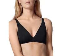 OXDOHUE 1 pièce Soutien-Gorge Lisse sans Armatures pour Femme avec col en V Profond, Soutien-Gorge sans Armatures, Soutien-Gorge de Sommeil Doux, Soutien-Gorge t-Shirt Confortable - Noir (M)