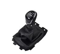 Oxektgb Pommeau levier vitesse voiture Pour Ford pour Ecosport 2013 2014 2015-2018 Pommeau levier vitesse manuel avec soufflet en cuir PU noir(5 Speed)