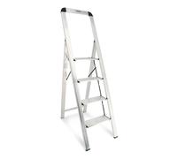 Oxeo - Escabeau ultra mince & ultra léger 100% aluminium - 4 marches - 5,5cm d'épaisseur