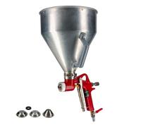 Oxeo Pistolet à crépir pneumatique godet metal 4,5l + 3 buses 4163