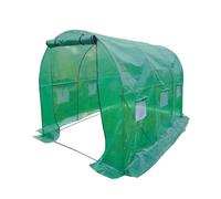 Oxeo Serre de Jardin Tunnel 6m²- bâche armée renforcé 3 x 2 x 2m - Structure Acier - Porte zippée - 6 fenêtres - pour Toutes Saisons
