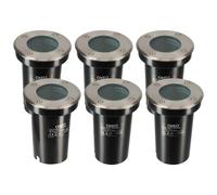 Oxeo Spots encastrables X6 - Extérieur - Couvercle inox - Pour Ampoule LED GU10 - Etanche IP67 - Spot terrasse - Éclairage jardin