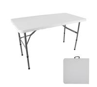Oxeo Table Pliante Camping 120 x 60cm - 2 Hauteurs - Table Pique-Nique Enfants - Table de Jardin - Blanche - 4 Personnes
