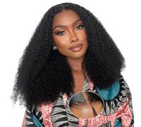 Oxeyegirl 12 Pouces 9x6 Kinky Curly Perruque Femme Naturelle Brésilien 180% Densité Perruque Cheveux Humain Afro Bouclée Sans Colle Glueless Wear and Go Wig Human Hair Pre Plucked Pre Cut
