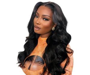 Oxeyegirl 18 Pouces 9x6 Body Wave 200% Densité Perruque Femme Naturelle Brésilien Perruque Naturel Humaine Sans Colle Cheveux Humain Glueless Wig Wear and Go Wig Human Hair Pre Plucked Pre Cut