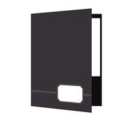 Oxford 04161EE Lot de 4 chemises de poche double format Lettre Noir avec bordure en aluminium doré