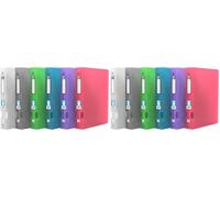 OXFORD 1 Classeur Hawaï A4XL Dos 40mm 4 Anneaux Ronds Couverture Polypro Couleur Aléatoire (Lot de 2)
