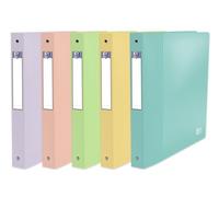 OXFORD 1 Classeur School Life A4XL Dos 40mm 4 Anneaux Ronds Couverture Polypro Couleur Aléatoires Pastel