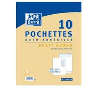 OXFORD, 1 lot de 10 enveloppes adhésives en papier kraft, 90g, 16,2x22,9cm