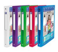 OXFORD 1 Seul Classeur Polyvision A4 Dos 30mm 4 Anneaux Ronds Couverture Polypro Translucide Couleurs Aléatoires