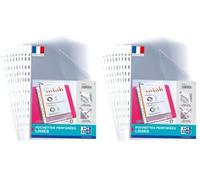 OXFORD 100 Pochettes Plastiques A4 Perforées lisses pour usage régulier (Lot de 2)