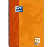 Oxford 100050360 Bloc Collège École Optik Paper 90 g/qm, A4+ ligné 80 feuilles marge recto-verso perforation 4 trous orange(T)