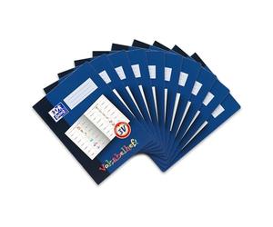 Oxford 100057954 - Livret de vocabulaire avec système d'apprentissage, lot de 10, format A4, 16 feuilles d'école élémentaire, ligne 3V pour la troisième année, bleu