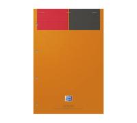 Oxford Bloc-notes agrafé International, 21 x 32 cm, 90 g, Perforé 4 trous, Ligné 6 mm, 160 pages