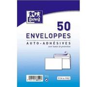 Oxford Enveloppes Paquet de 50 C6 (114x162 mm) 80g Blanc sans fenêtre
