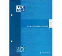 Oxford 100105667 Feuillet Mobile perforé 100 pages A4 210X297 Grands Carreaux 80 g Jaune