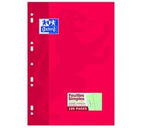 Oxford 100105669 Feuillet Mobile perforé 100 pages A4 210X297 Grands Carreaux 80 g Vert