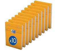 Bloc-notes Oxford orange 8,5x12cm petits carreaux 5mm 80 feuilles agrafées couverture carte enduite orange