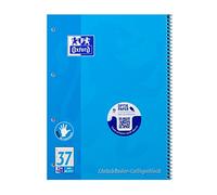 Oxford 1x Cahier spirale à droite pour gauchers, A4+ Ligné 80 Pages 90g perf 4 trous