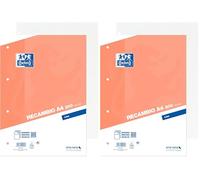 Oxford 200 feuilles A4 unies blanches perforées 4 trous. (Lot de 2)