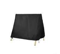 Oxford 210D Housse de balancelle à bascule pour extérieur 3 places avec toit pointu résistant aux intempéries, ourlet élastique et sangles à boucle pour un ajustement sûr, 216 x 140 x 170 cm, noir