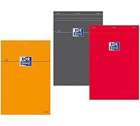 Oxford 36674 Bloc Bureau A5 Papier Vélin Surfin Agrafé Tête Couverture Enveloppante 148 x 210mm Papier Gris