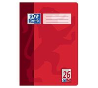 Oxford 384401626/100050312 Cahier Format A4, linéature 26, bord à carreaux/5 mm, 90 g/m², de 4 assortis