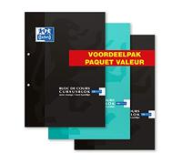 Oxford 400023109 Lot de 2 blocs scolaires A4 quadrillés 4 x 8 mm 200 pages 90 g Couverture en carton flexible 2 couleurs