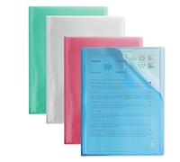 Oxford 400065990 2nd Life Lot de 4 Protège-Documents 80 vues / 40 pochettes pour format A4 Couleurs Assorties Translucides
