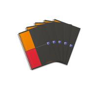 Oxford 400080784 Notebook Spiralato B5 160 Pagine Carta 80gr Rigatura 5mm, App Scribzee, nero, 5 Pezzi