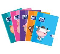OXFORD 400092585 KIDS Lot de 10 cahiers A5, 16 feuilles, double ligne, mélange de couleurs