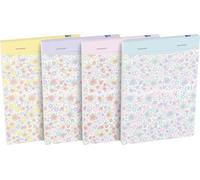 Oxford Bloc-notes Flowers A6 ligné 6 mm – 160 pages agrafées, couverture carte, coloris assortis