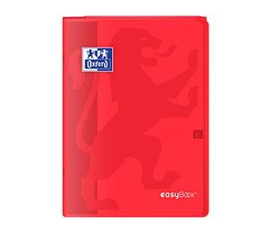 Oxford 400100007 EasyBook Cahier agrafé A4 96 pages 90 g grands carreaux seyès Rouge