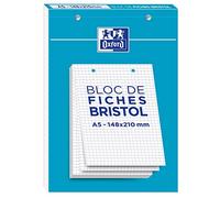 Oxford 400100515 Fiches Bristol, Blanc, 14,8 x 21 cm